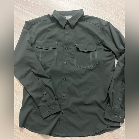 Columbia Men's Casual Button Down Shirt - Dark Green - Picture 1 of 4